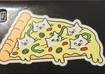 cats on pizza sticker